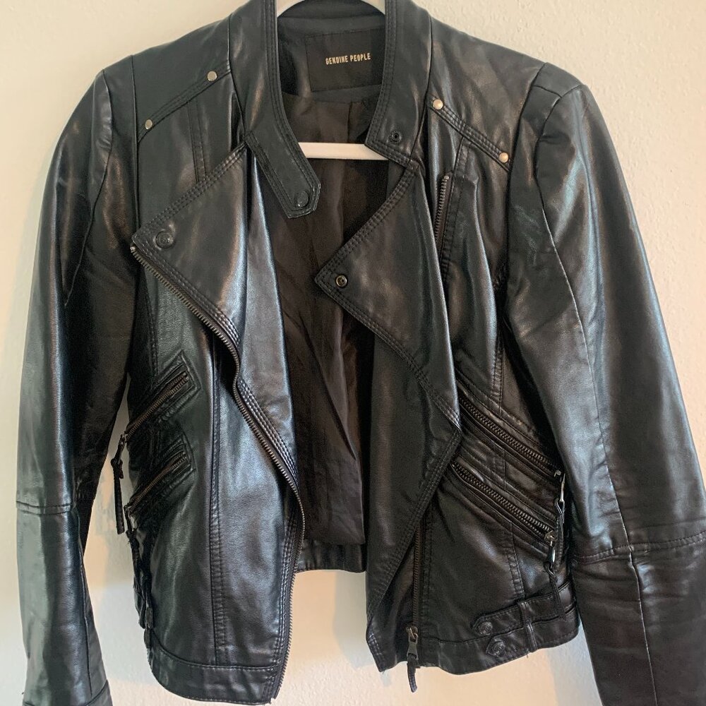 Genuine People Faux Leather Jacket
